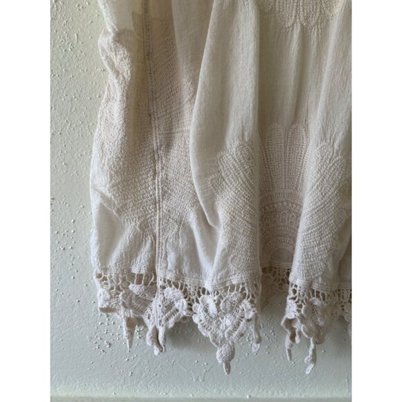 Coco + Carmen L/XL Ivory Crochet Lace Sleeveless Tunic Blouse Top Boho Women - Picture 6 of 11